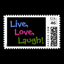 Live, Love, Laugh - Blk postage