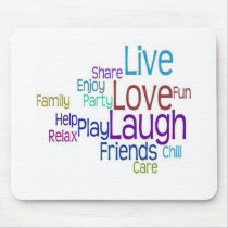 Live Love Laugh mousepads