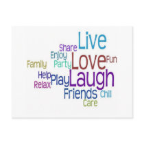 Live Love Laugh postcards