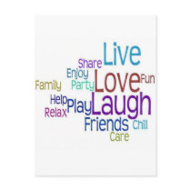 Live Love Laugh postcards