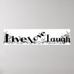 Live Love Laugh Wall Poster Mural Banner style posters