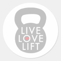 Live Love Lift Kettlebell Round Sticker