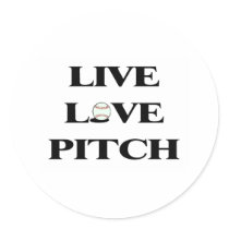Live Love Pitch stickers by TeeZazzle Live Love Pitch stickers