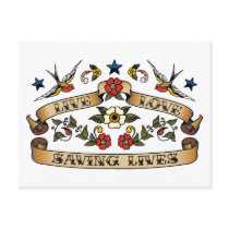 Live Love Saving Lives postcards by 1000suns Live Love Saving Lives postcards