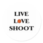Live Love Shoot (Basketball) Round Stickers