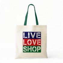 LIVE LOVE SHOP bags by dgpaulart LIVE LOVE SHOP bags