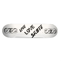 LIVE LOVE SK8TE BLACK WHITE SKATEBOARDS