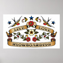 Live Love Snowboarding Poster