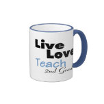 Live Love Teach 2nd Grade (blue) Mugs