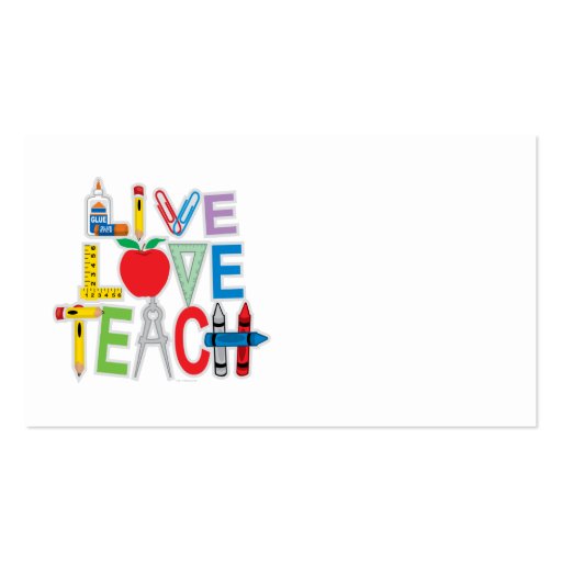 Live Love Teach Business Card Template (front side)
