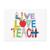 Live Love Teach Post Cards