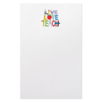 Live Love Teach Stationery Paper