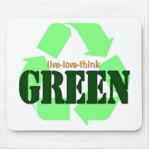Live-Love-Think GREEN mousepads by mirus1019 Live-Love-Think GREEN mousepads