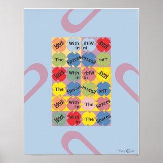 Live & Love Within the Spaces (TM), blue frame print