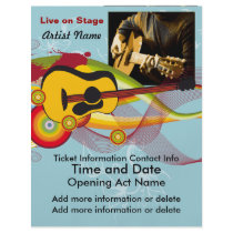 Live on Stage Acoustic Guitarist Flyer by ZazzleFlyers Live on Stage Acoustic Guitarist Flyer