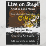 Live on Stage Floral Grunge Music Flyer