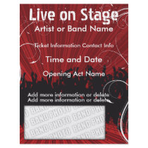 Live on Stage Red Music Flyer by ZazzleFlyers Live on Stage Red Music Flyer