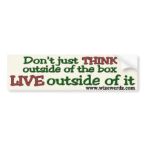 Live Outside The Box bumper sticker - light bumper stickers