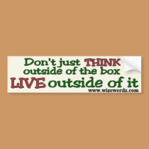 Live Outside The Box bumper sticker - light bumper stickers