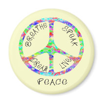 Live Peace Magnets by wingedturtle Live Peace Magnets