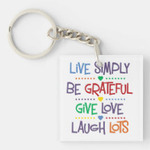 Live Simply Acrylic Key Chain
