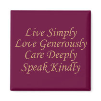 Live Simply cream Refrigerator Magnets