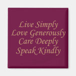 Live Simply cream Refrigerator Magnets