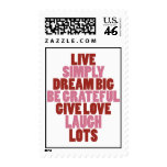 LIVE SIMPLY ♥ DREAM BIG POSTAGE STAMP