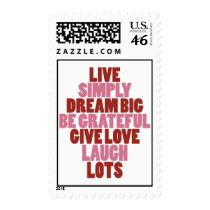 LIVE SIMPLY ♥ DREAM BIG POSTAGE STAMP