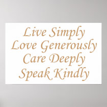 Live Simply yellow Poster