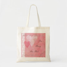 Live Strong Live Pink Hearts & Lace Canvas Bag