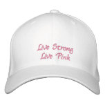 Live Strong Live Pink Survivor Embroidered Baseball Cap