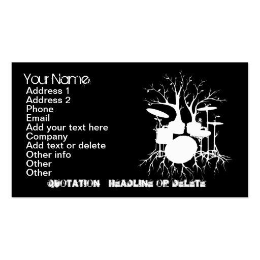 Live the Beat to the Tempo of Creation (Drum art, Business Card (front side)