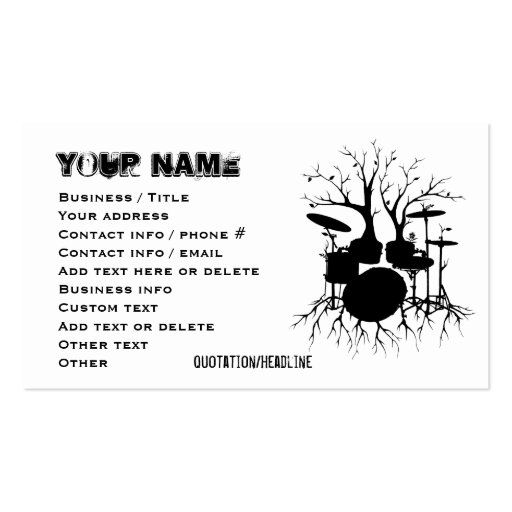 Live the Beat to the Tempo of Creation (Drum art, Business Card (front side)