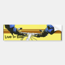 Live to Ride -blue(yellow) Bumper Sticker
