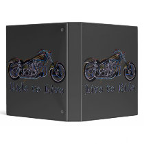 Live to Ride Neon Motorcycle Binder by zortmeister Live to Ride Neon Motorcycle Binder