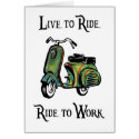Live To Ride - Ride To Work cards by TShirtLitter Live To Ride - Ride To Work cards