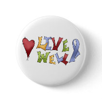 Live Well (Blue Awareness Ribbon) Pins