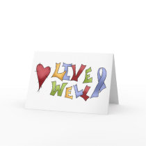 Live Well (Blue Awareness Ribbon) Greeting Card