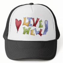 Live Well (Blue Awareness Ribbon) Mesh Hats