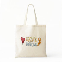 Live Well- Orange Awareness Ribbon Canvas Bag