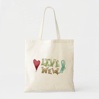 Live Well- Teal Awareness Ribbon bag