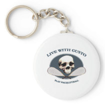 Live With Gusto Racquetball Keychain