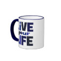 Live Your Life, Love Your Life Blue mug