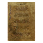 "Live Your Life"  on old parchment, Chief Tecumseh posters