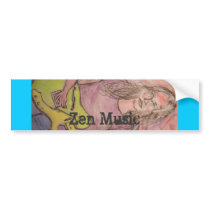 Live Zen Music Girl Sketch Bumper Sticker