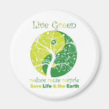 LiveGreen - Ying Yang 1 Refrigerator Magnet
