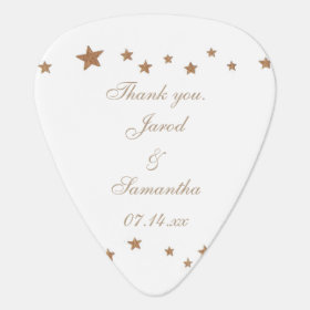 Lively Gold Stars Personalized Guitar Pick Favors