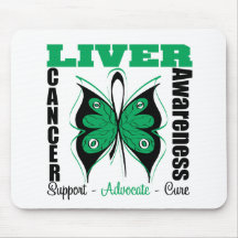 Liver Cancer Awareness Butterfly Mouse Mat
