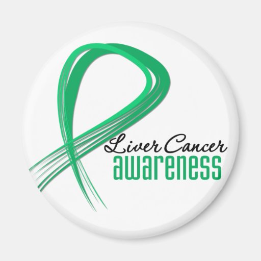 Liver Cancer Awareness Grunge Ribbon Fridge Magnet